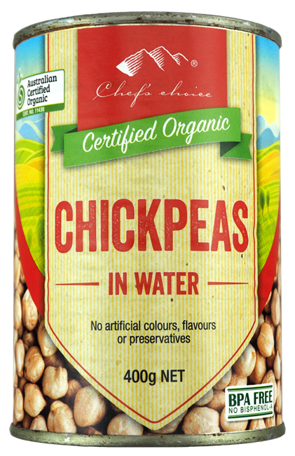 Picture of CHEF'S CHOICE ORGANIC CHICKPEAS IN WATER 400g