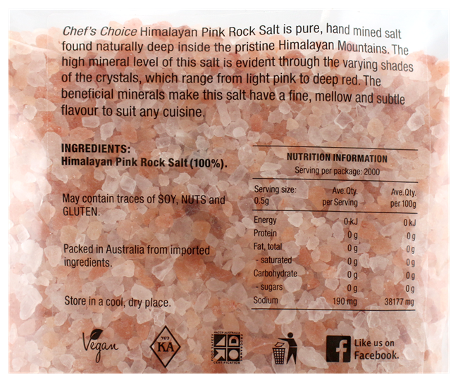 Picture of CHEF'S CHOICE PINK ROCK SALT 1kg