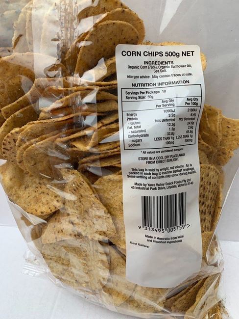 Picture of Organic Corn Chips Lightly Salted 500g