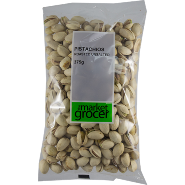 Picture of THE MARKET GROCER PISTACHIOS ROASTED UNSALTED 375g