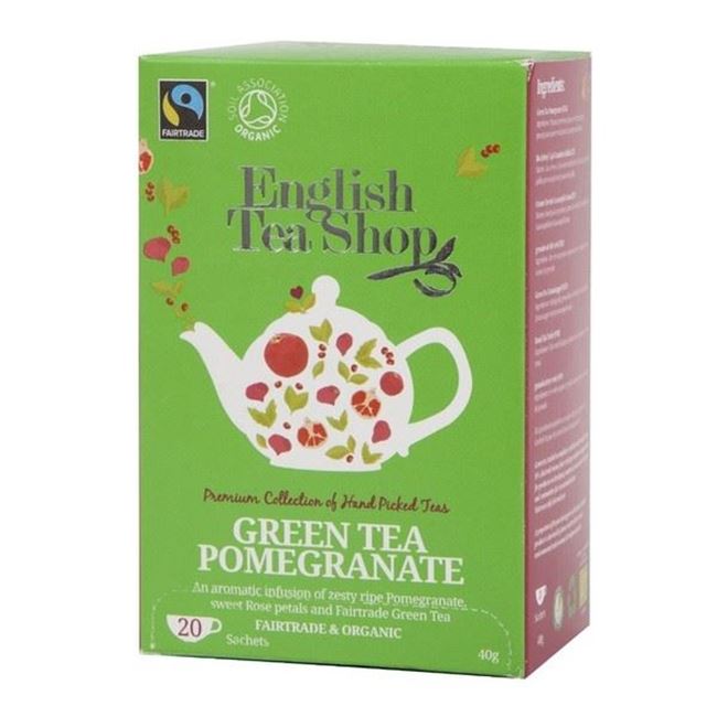 Picture of ENGLISH TEA SHOP ORGANIC GREEN TEA & POMEGRANATE (20 pk) 