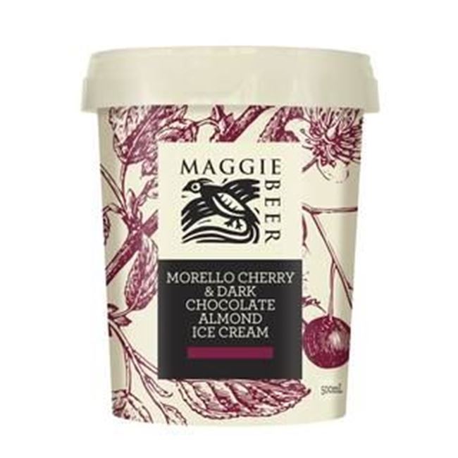 Picture of MAGGIE BEER MORELLO CHERRY & DARK CHOC ALMOND ICE CREAM 500ml