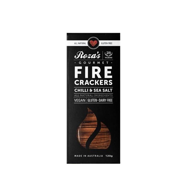Picture of ROZA'S GOURMET FIRE CHILLI SEA SALT CRACKERS 120g