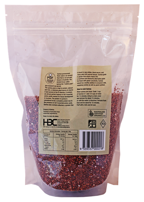 Picture of CHEF'S CHOICE ORGANIC RED QUINOA 500g
