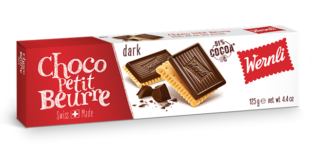 Picture of WERNLI BISCUIT WITH DARK SWISS CHOCOLATE 125g