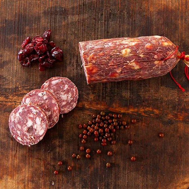 Picture of GOOSE ON THE LOOSE SALAMI VENISON WITH CRANBERRY & PINK PEPPERCORN STICK 300g