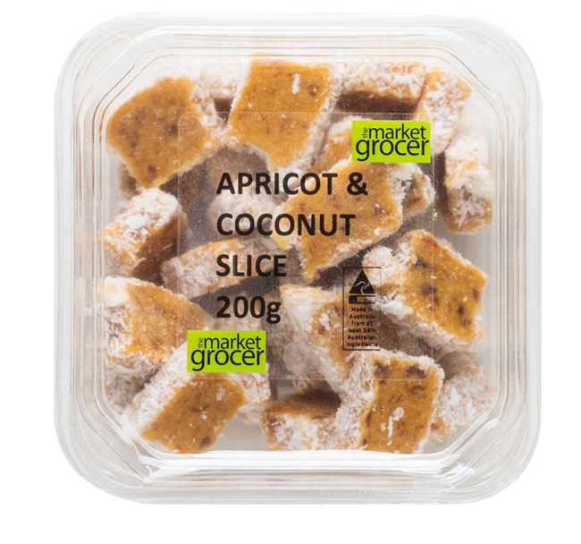 Picture of THE MARKET GROCER APRICOT AND COCONUT SLICE 250g
