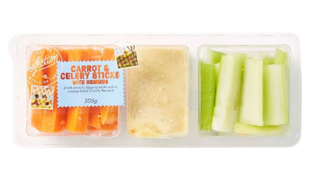 Picture of CARROT & CELERY STICKS WITH HOMMUS SNACK PACK 105g