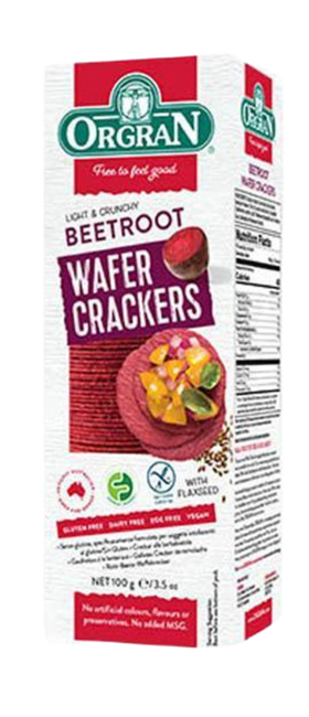 Picture of ORGRAN GLUTEN FREE BEETROOT WAFER CRACKERS  100g